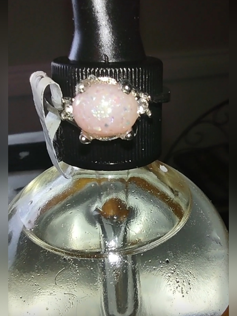 Sterling Silver Filled Pink Opal Fashion Ring Sz 11